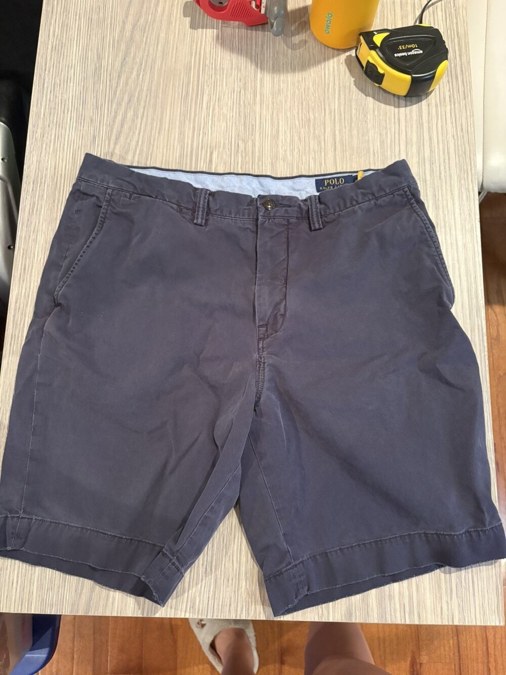 Polo Ralph Lauren Stretch Classic Fit Chino Shorts Men’s 35 Navy Blue Flat Front